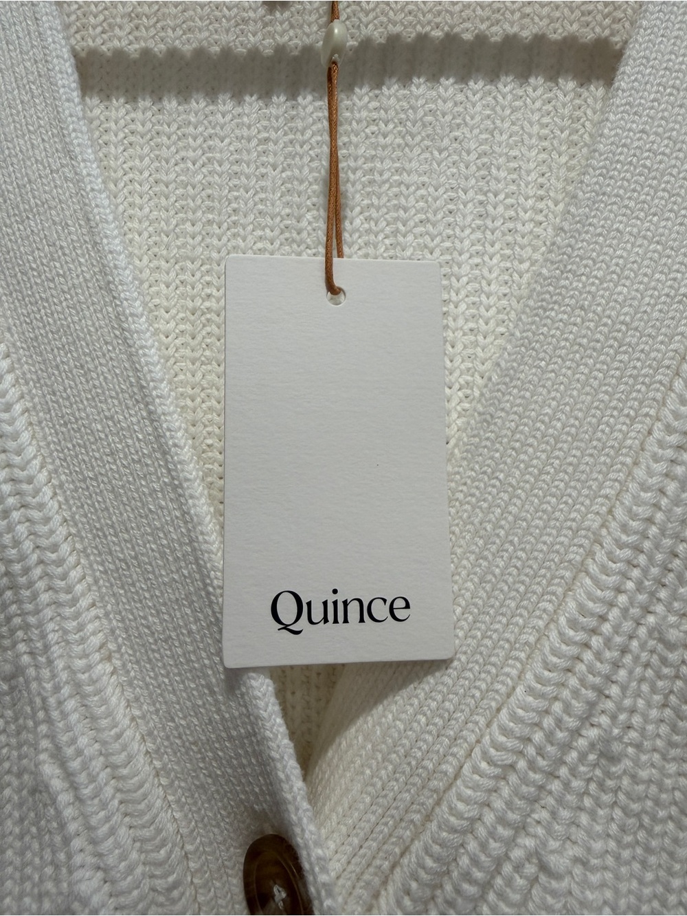 Quince Women's Ivory Button-Front V-Neck Knit Boyfriend Cardigan New With Tags S - Picture 3 of 4